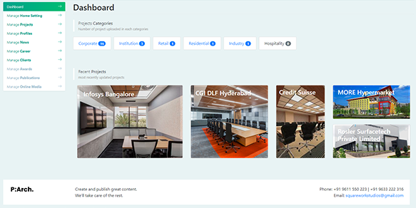 Architecture Website Dashboard